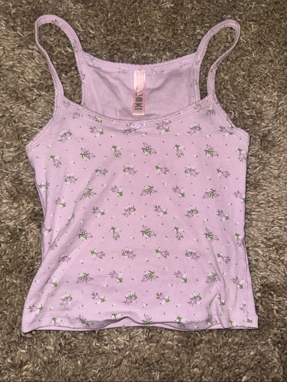 Skims Lilac floral pajama cami tank small